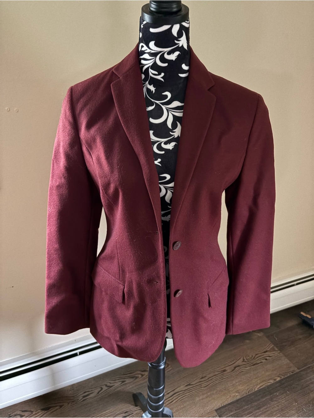 HUGO Women's Burgundy Two-Button Blazer